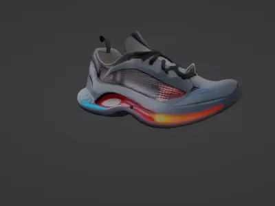 Futuristic High-Tech Running Shoe 3D model