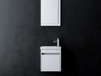 Modern Slim Bathroom Cabinet  3D model