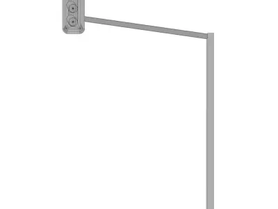 Main Road Traffic Light Low-poly 3D model