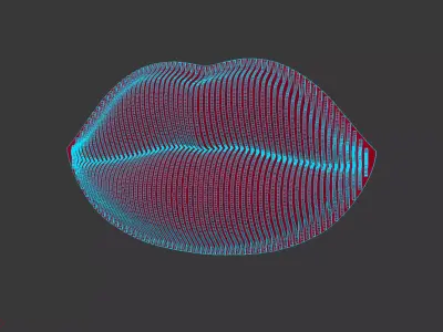 Parametric Lips Wall Decor 2 3D model 3D model