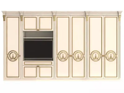 Classic Wardrobe Furniture 0401 White Low-poly 3D model