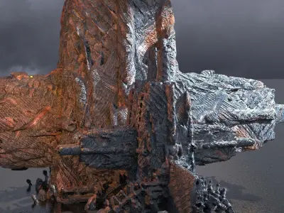 Arch Alien Ancient pillar Structure 4 3D model