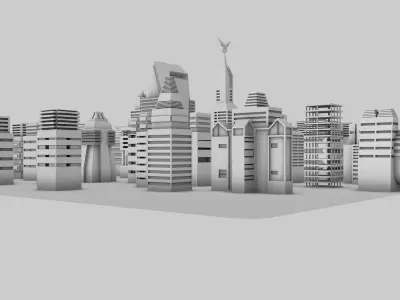 Simple City Concept 3D model