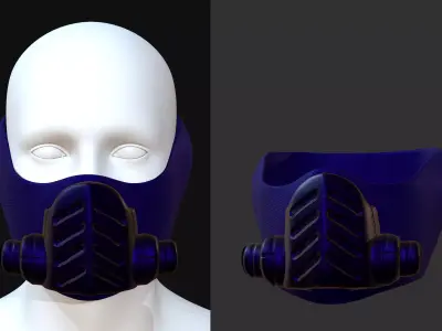 Gas mask helmet 3d model scifi Low-poly  Low-poly 3D model 411