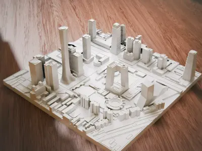 High-Detail Beijing City 3D Print Model GPS Accurate 3D print model
