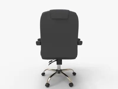 Office Chair PU Leather with Executive Footrest 3D model