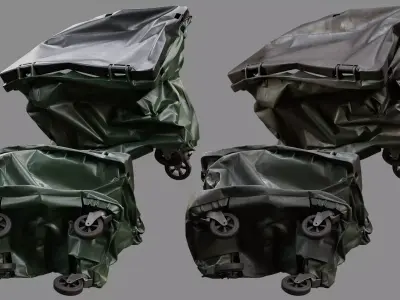 Crushed Trash Container 07 3D model