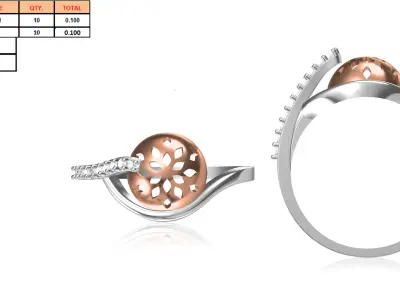 Light Weight Wedding Engagement Women Ring STL JCD Details 3D print model