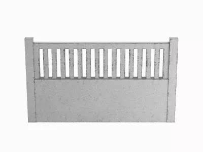 Concrete Fence Set Low-poly 3D model