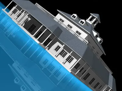 Clubhouse building with roof 3D model