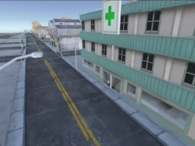 Urban Street Block  Game-Ready FBX 3D model