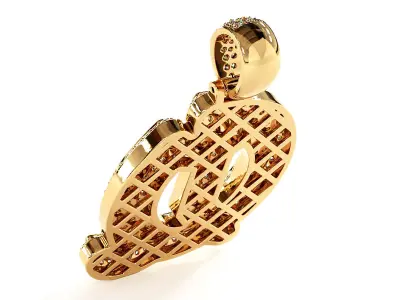 Tattoo fonts Q alphabet pendent 3D print model