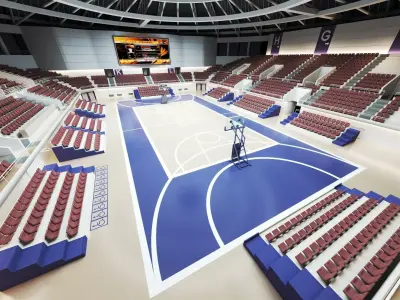  Basketball Arena Stadium 3D model Low-poly 3D model