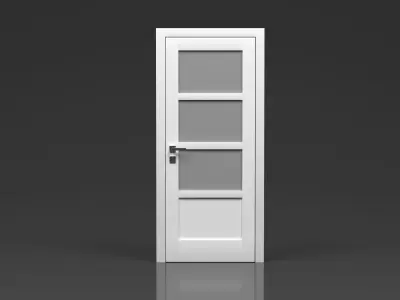 Simple white door  3D model