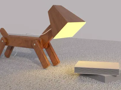 Table lamp Low-poly 3D model