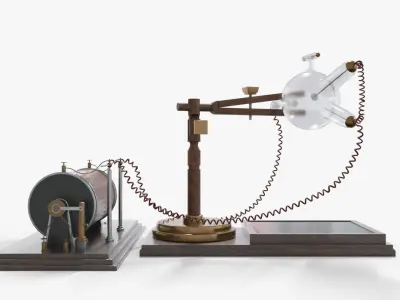 Victorian x ray machine 1895 Low-poly 3D model