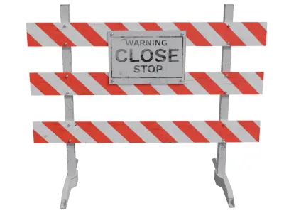 Road Closed Sign Low-poly 3D model purchase