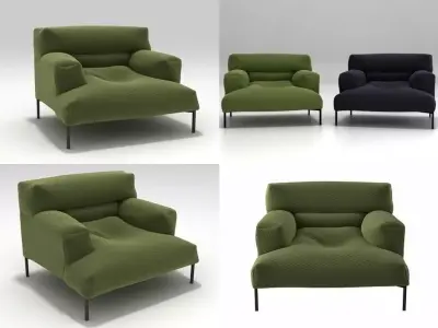 L B four chairs 3D model