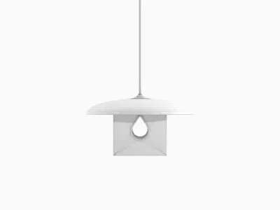 hangin light retro chandelier game ready cinema 4d model Low-poly 3D model