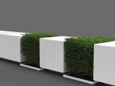 bench1102 planter bench 3D model