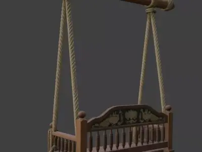 Wooden Swing 3D model