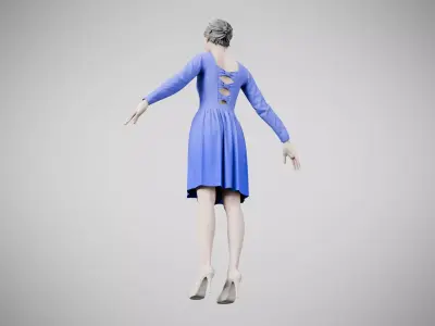 Dress 05 Very Light Blue Low-poly 3D model