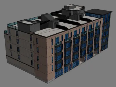 Modern Townhouse Building 2 3D model