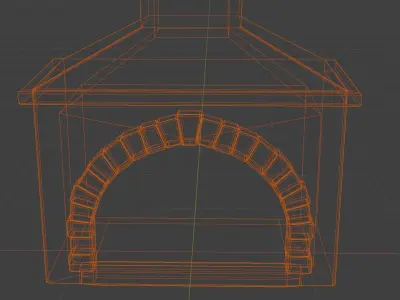 Fireplace Low poly stone with light Free 3D model