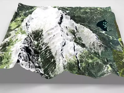 Mountain landscape Zugspitze Germany  3D model
