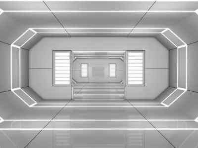 Low Poly Sci Fi Corridor 3D model purchase
