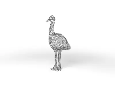 Crane Wireframe Low-poly 3D model