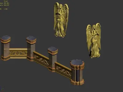 Human Knight District - Statue 01 3D model