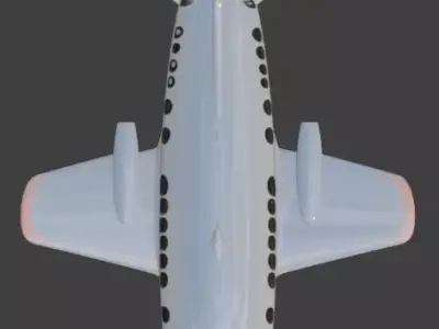 Futuristic Cartoon Passenger Plane 3D Model Low-poly 3D model purchase