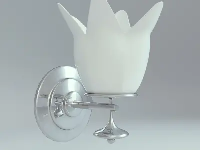 Wall Lamp Single White 2 3D model