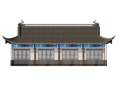Japan Temple Hall Pavilion 3D model