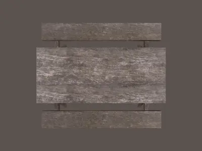 Street Wooden Table Low-poly 3D model