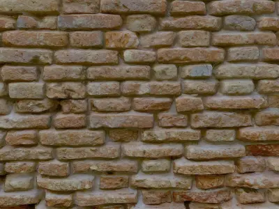 old weathered brick wall photoscan Low-poly 3D model