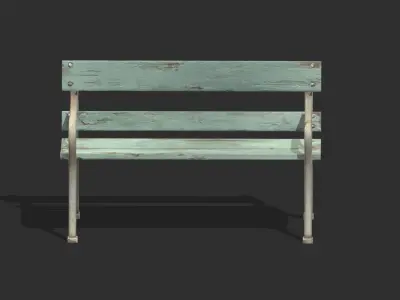 Bench 09 Low Poly PBR Realistic Low-poly 3D model purchase