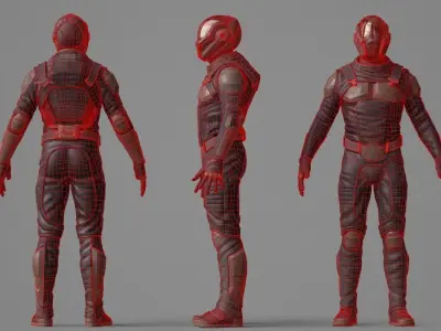 Desert Soldier Low-poly 3D model
