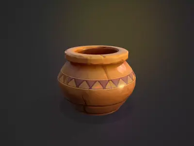 Vase Stylized Low-poly 3D model