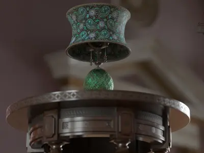 Lampshade-GL01-Green Low-poly 3D model