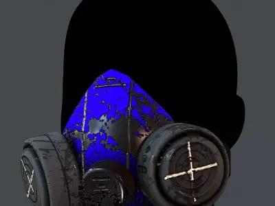 Gas mask helmet 3d model scifi Low-poly Low-poly 3D model Low-poly 3D model