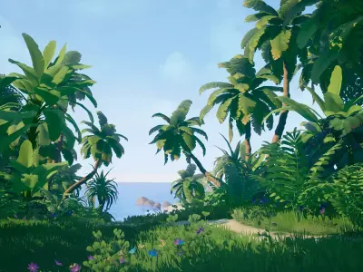 Stylized Environment Series - Tropical Package Low-poly 3D model