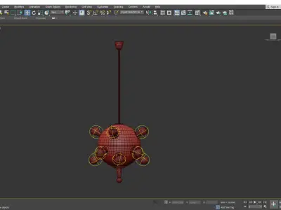 Red Oscar Space Age Torlasco 551 Pendan Low-poly 3D model