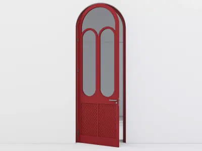 Aluminium door 360 3D model