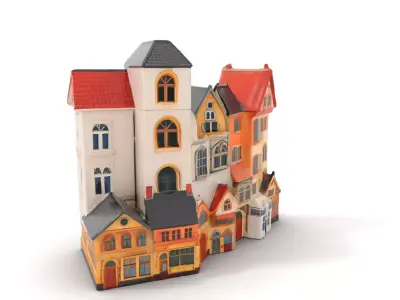 Charming European Village model pack Low-poly 3D model