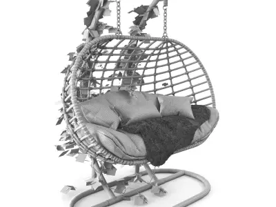 Hanging Garden swing cocoon rattan 3D model