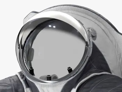  Orbital Space Suit with Detailed Interior White 