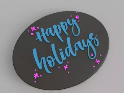 Holiday Greetings Plate 3D print model
