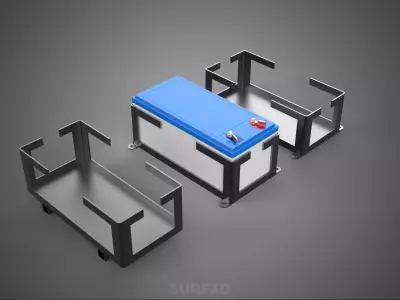 BRACKET BATTERY HOUSING FRAME ACCU CASING HOLDER MOUNT MOUNTING 3D model